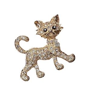 Gold Cat Brooch